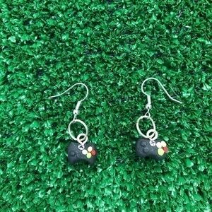 Mini Game Controller Earrings Handmade Clay Gamer